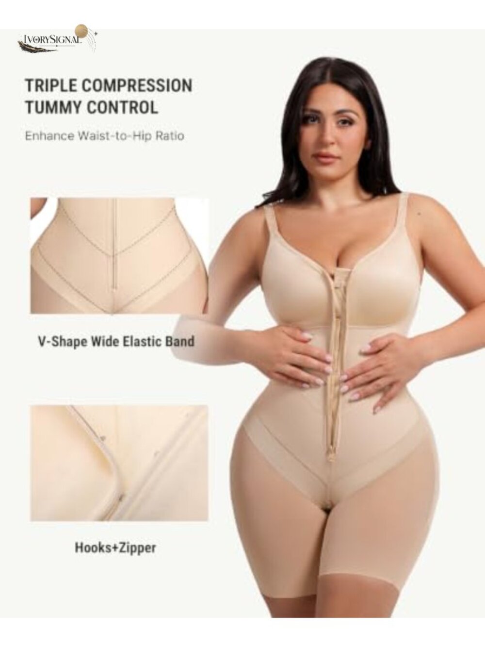 Faja Body Shaper Tummy Control Shapewear Bodysuit High Compression